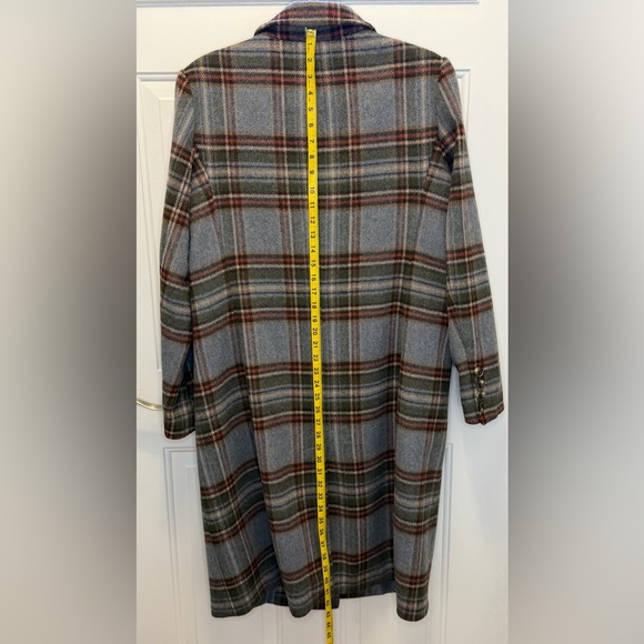 Ralph Lauren Gray and Red Plaid Pea Coat - Picture 10 of 14